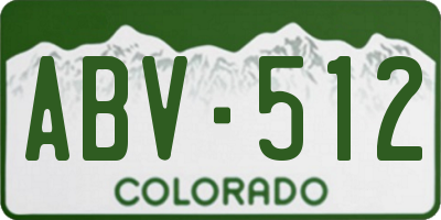 CO license plate ABV512