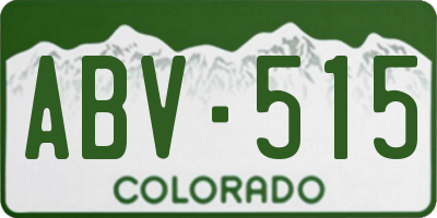 CO license plate ABV515