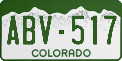 CO license plate ABV517