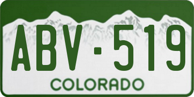 CO license plate ABV519