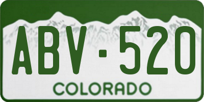 CO license plate ABV520