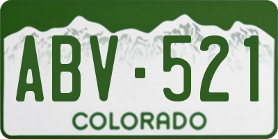CO license plate ABV521