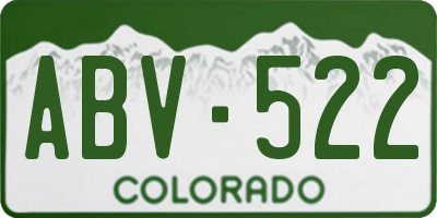 CO license plate ABV522