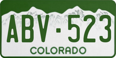 CO license plate ABV523