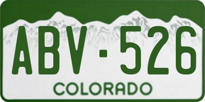 CO license plate ABV526