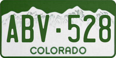 CO license plate ABV528