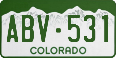 CO license plate ABV531