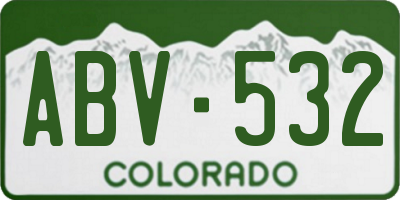 CO license plate ABV532