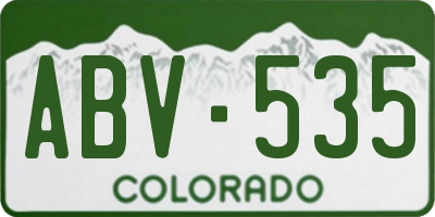 CO license plate ABV535