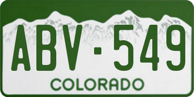 CO license plate ABV549