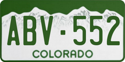 CO license plate ABV552