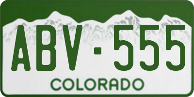 CO license plate ABV555