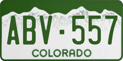 CO license plate ABV557