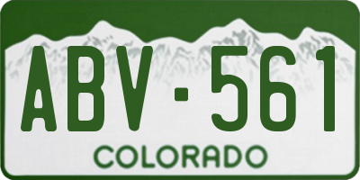 CO license plate ABV561