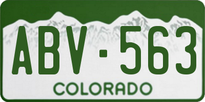 CO license plate ABV563