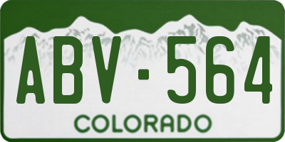 CO license plate ABV564