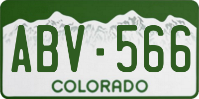 CO license plate ABV566