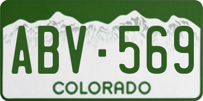 CO license plate ABV569