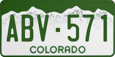 CO license plate ABV571