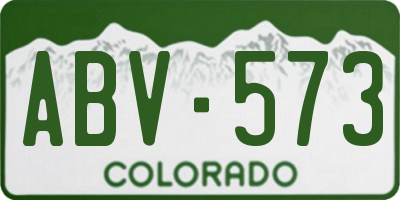 CO license plate ABV573