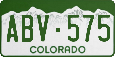 CO license plate ABV575