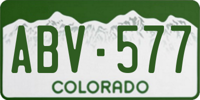 CO license plate ABV577