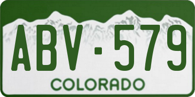CO license plate ABV579