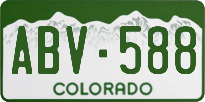 CO license plate ABV588