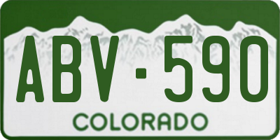 CO license plate ABV590