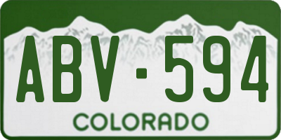 CO license plate ABV594