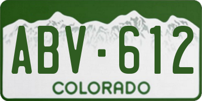 CO license plate ABV612