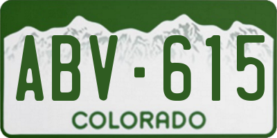 CO license plate ABV615