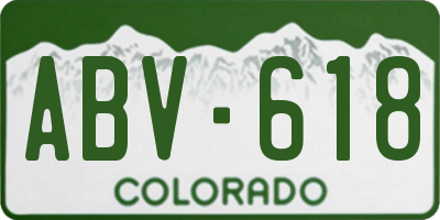CO license plate ABV618