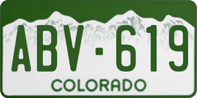 CO license plate ABV619