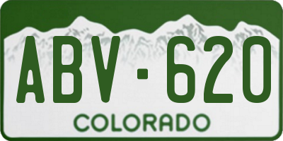 CO license plate ABV620