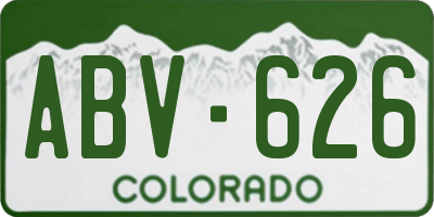 CO license plate ABV626
