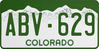 CO license plate ABV629