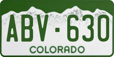 CO license plate ABV630