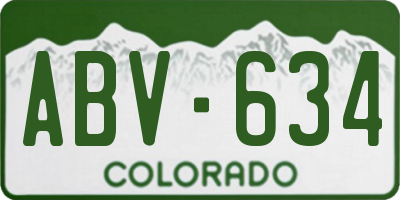 CO license plate ABV634