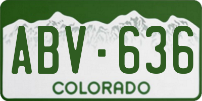 CO license plate ABV636