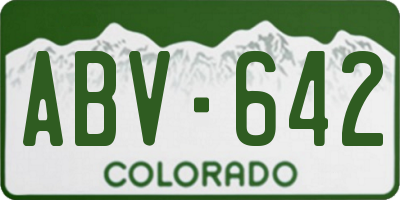 CO license plate ABV642