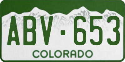 CO license plate ABV653