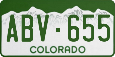 CO license plate ABV655