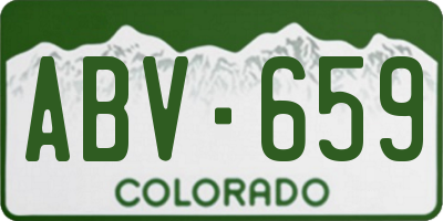 CO license plate ABV659
