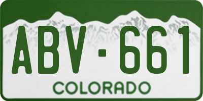 CO license plate ABV661