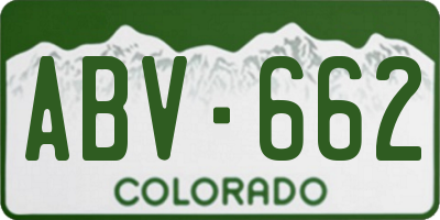 CO license plate ABV662