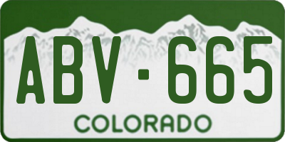 CO license plate ABV665