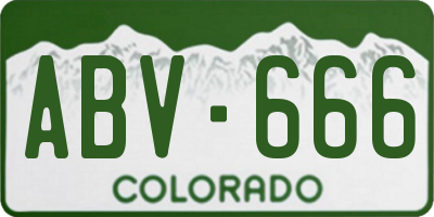 CO license plate ABV666