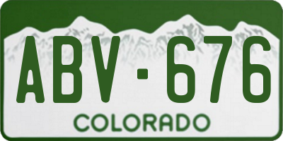 CO license plate ABV676