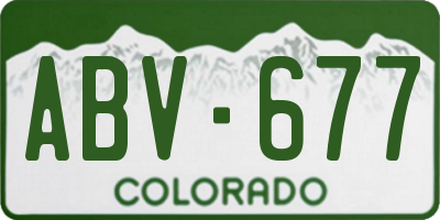 CO license plate ABV677